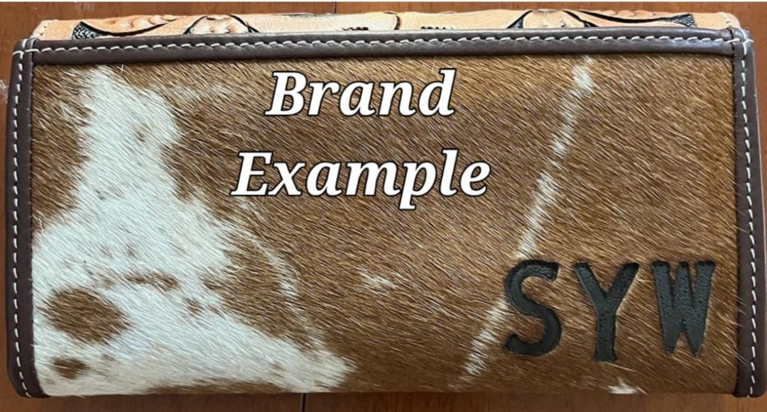 Yellow Sunflower Tooled Leather and Cowhide Wallet